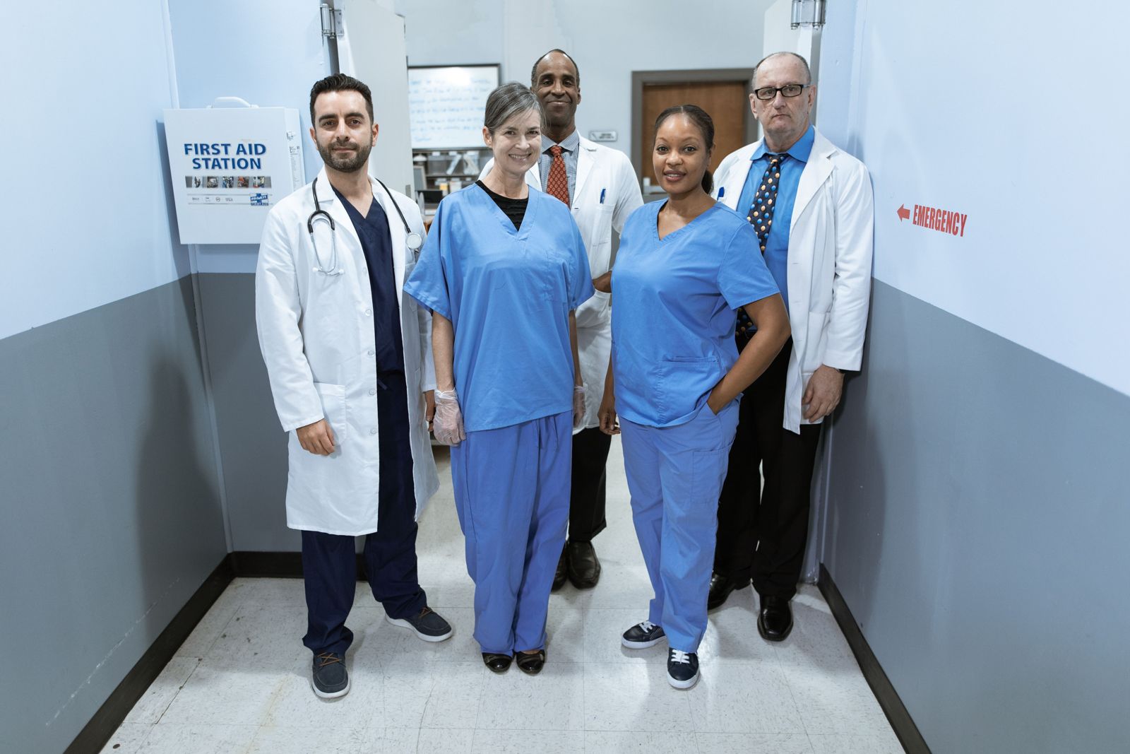 Healthcare professionals smiling together
